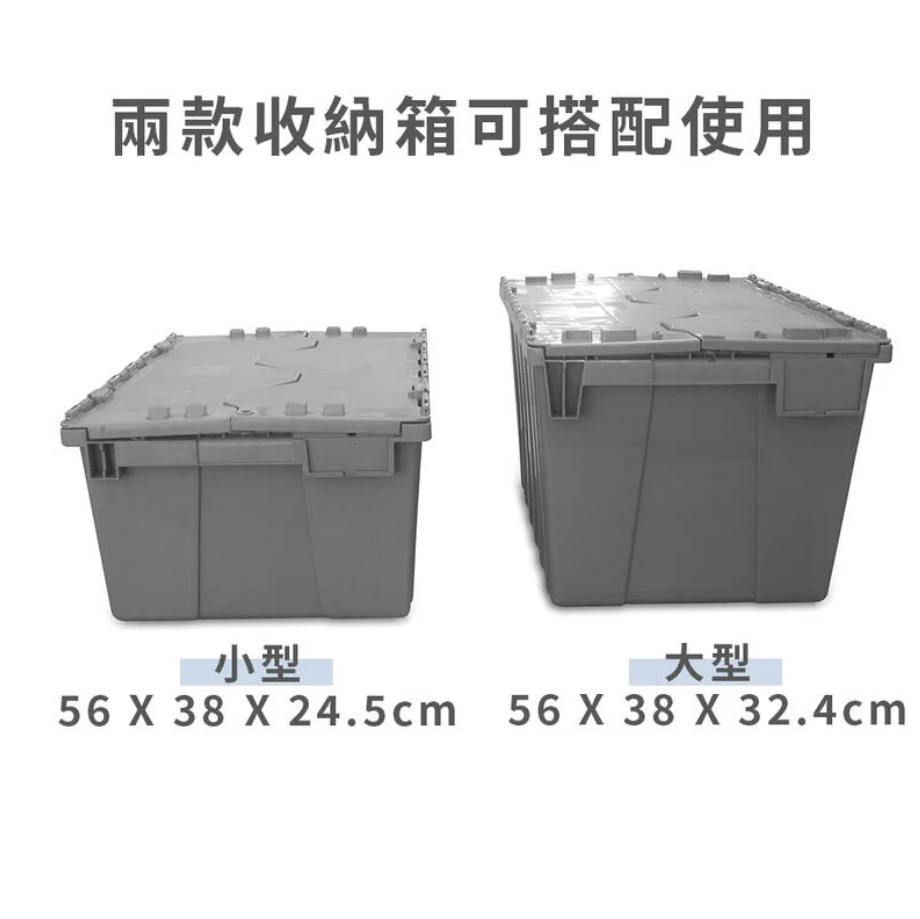 小型耐重雙掀蓋收納箱｜物流箱-2