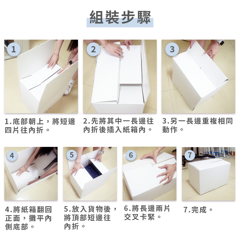 PE材質不落底耐重可重複使用紙箱【小型】-4