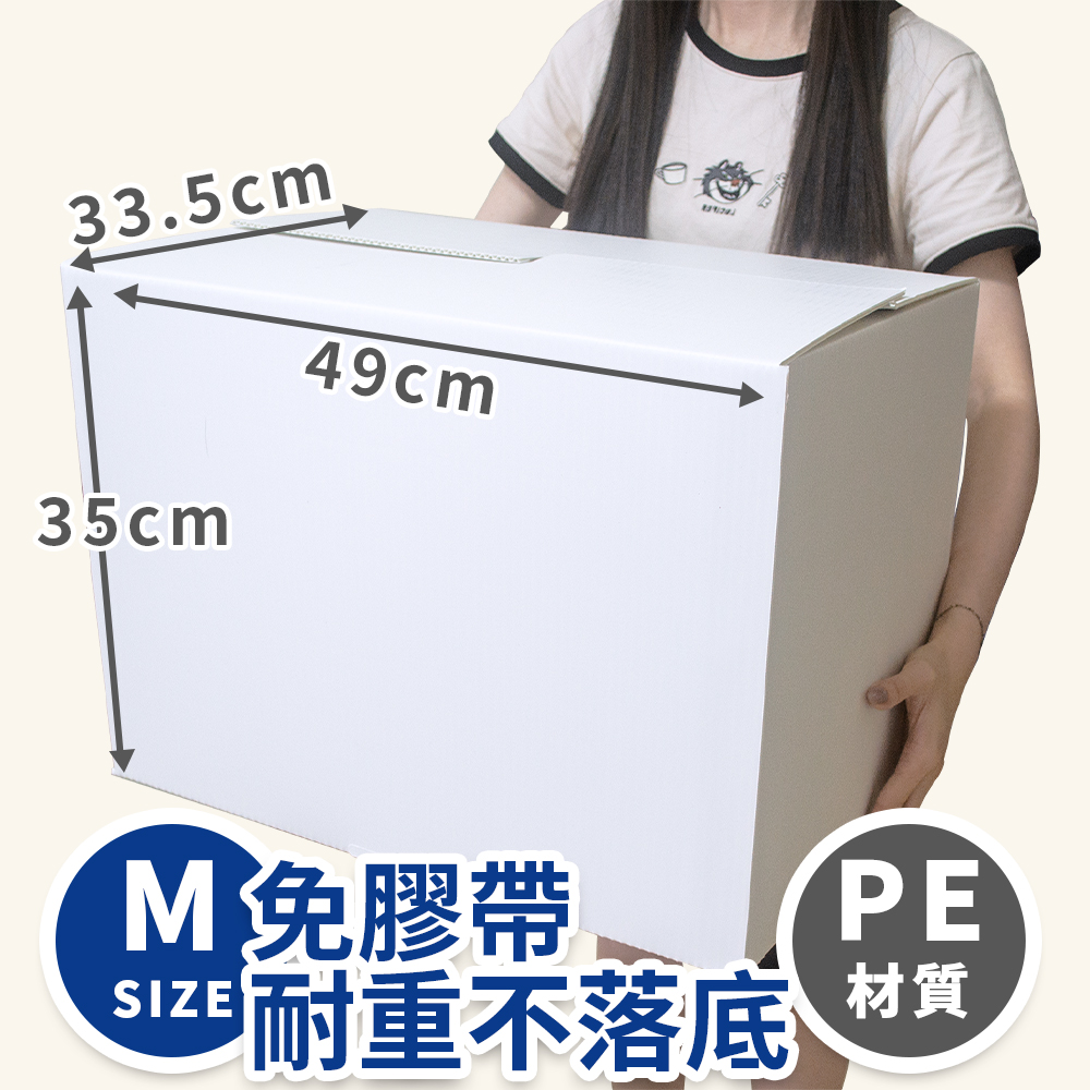 PE材質不落底耐重可重複使用紙箱【中型】-1